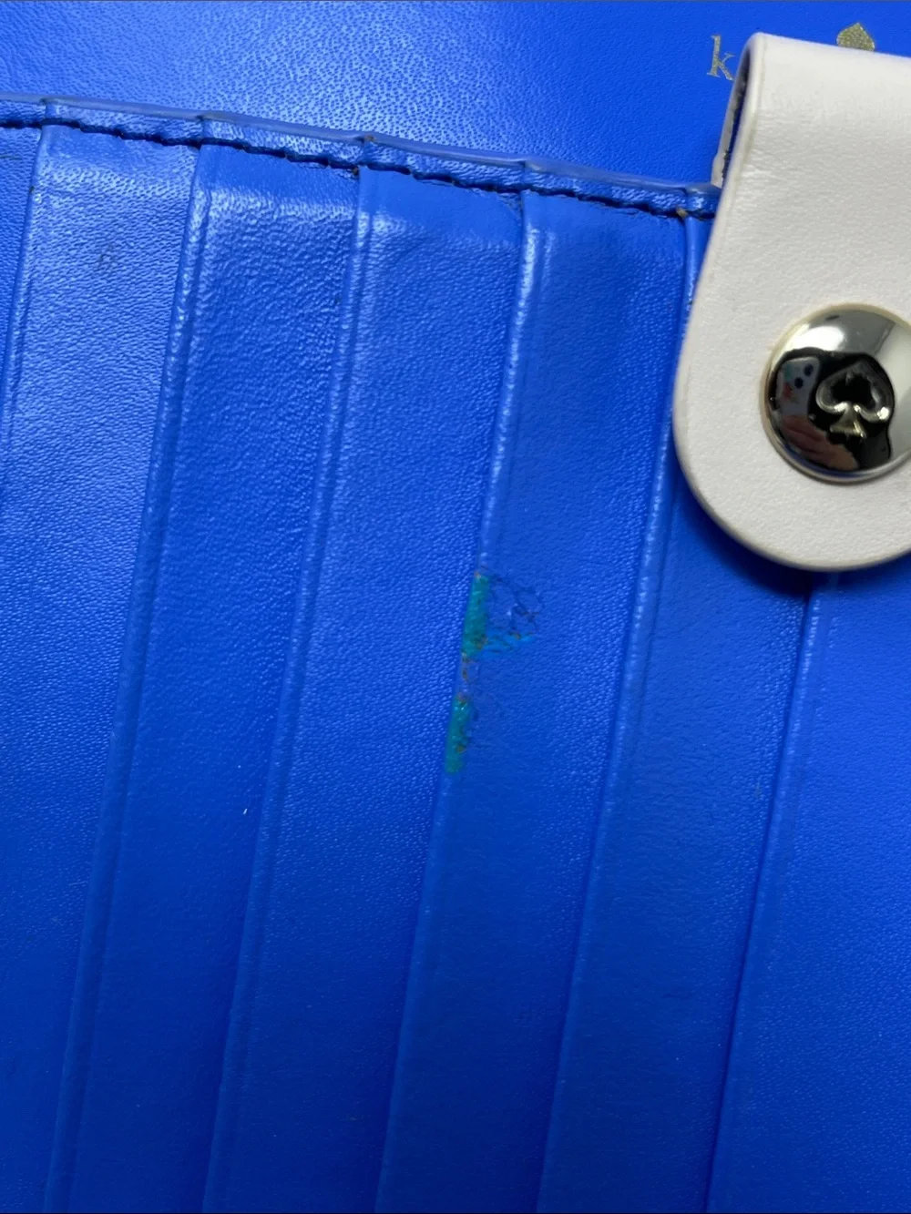 KATE SPADE NEW YORK BLUSH COLOR COW LEATHER WITH ROYAL BLUE INSIDE WALLET BAG